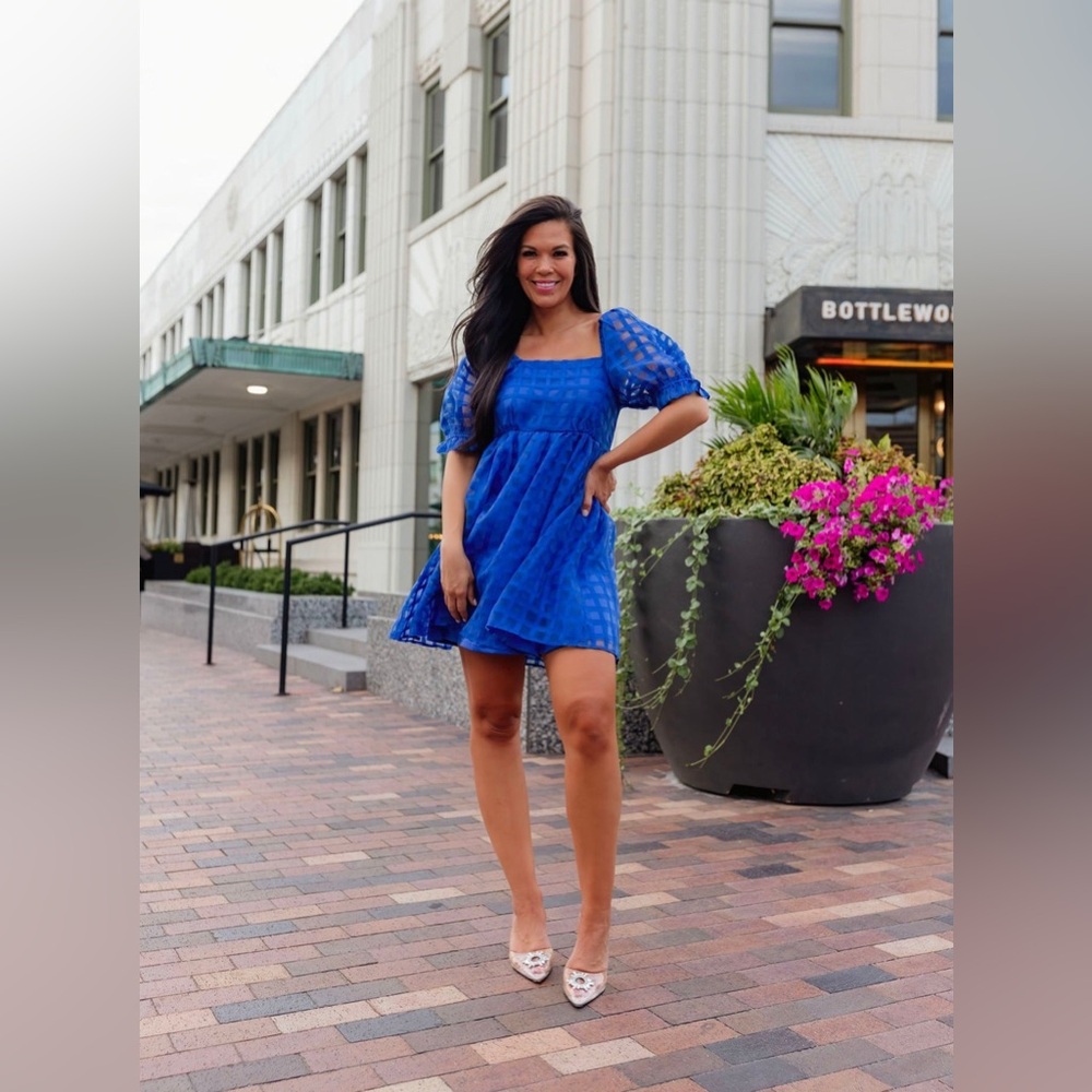 Royal Blue Textured Dress